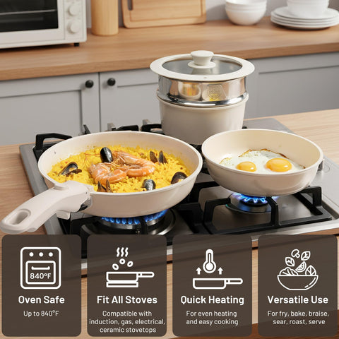 Kikcoin induction-compatible base heats evenly on an induction stove.