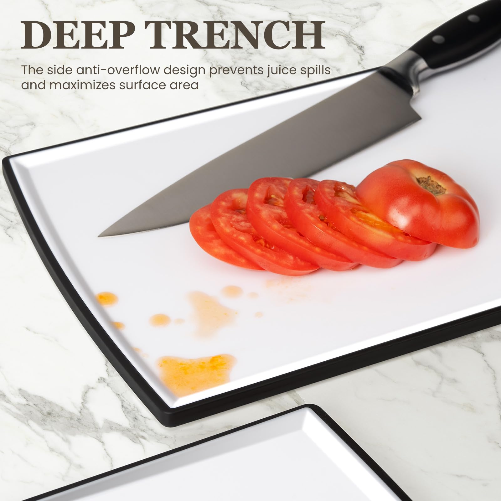Kikcoin large cutting board great for vegetables with juice grooves