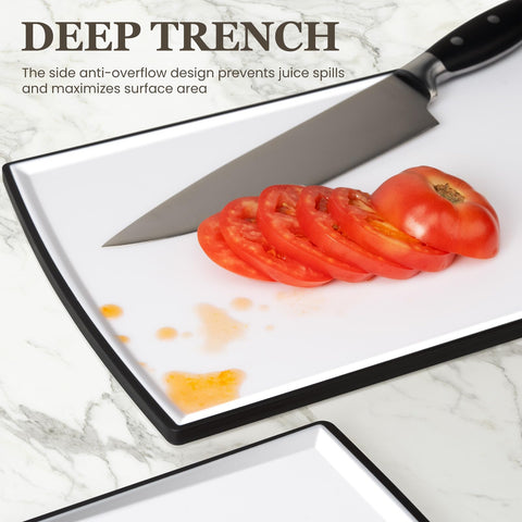 Kikcoin large cutting board great for vegetables with juice grooves