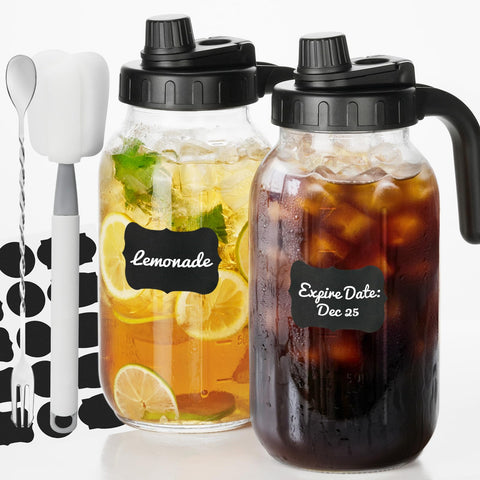 Kikcoin mason jar pitcher with airtight lid for clean, leakproof pours.