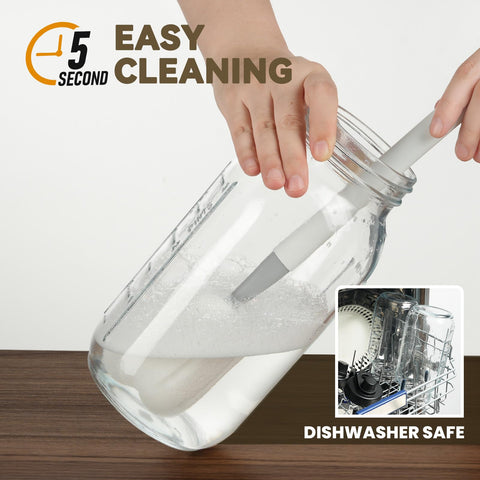 Kikcoin mason jar pitcher ergonomic handle for a secure grip.