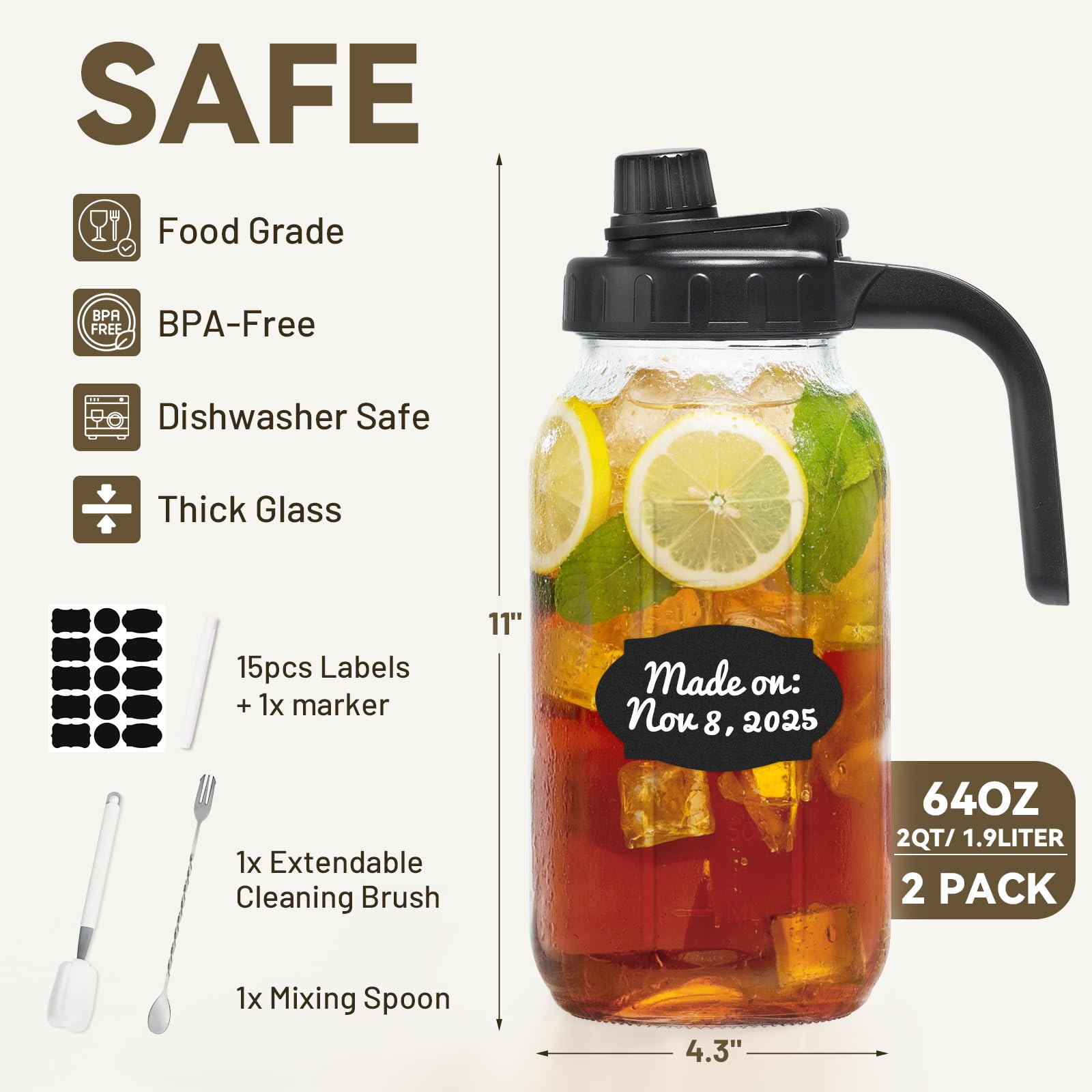 Kikcoin mason jar pitcher pour spout for easy beverage distribution.