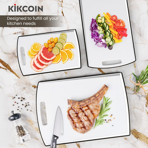 Kikcoin medium cutting board perfect for fruit prep and easy handling
