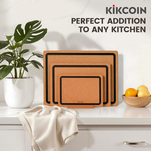 Kikcoin boards feature non-slip rubber feet for stable chopping.
