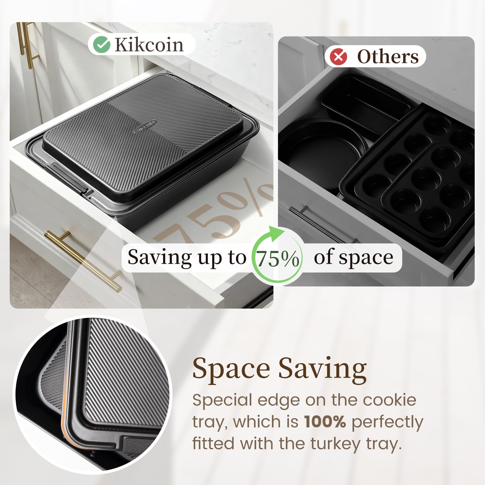 Kikcoin silicone-handles bakeware showing comfortable grip during transfer