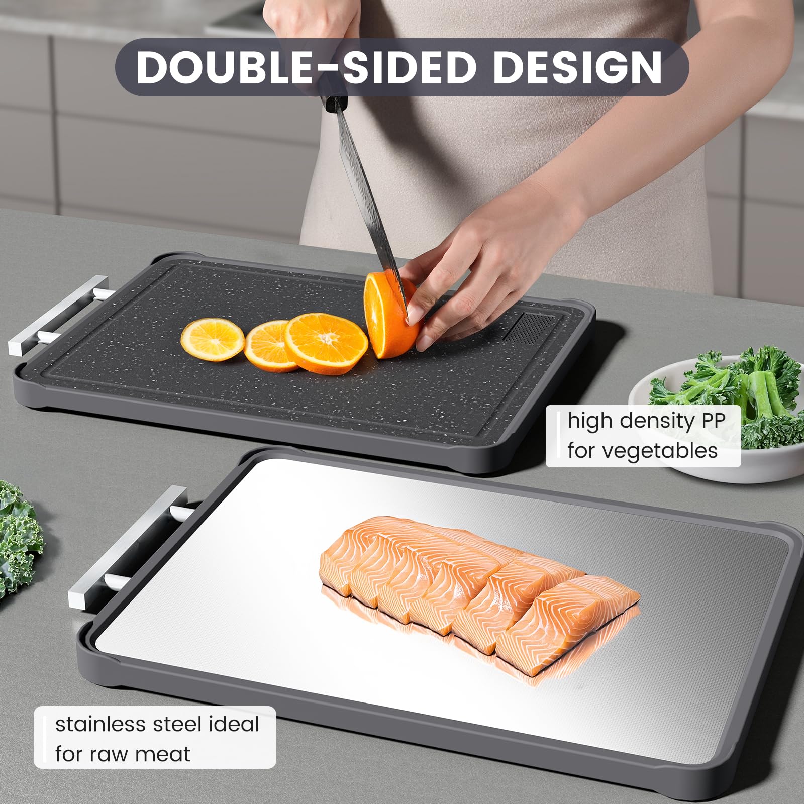 Kikcoin stainless steel surface; easy to wipe and dishwasher safe