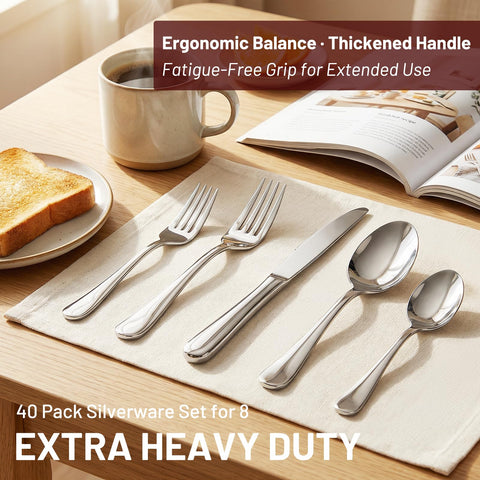 Kikcoin stainless steel flatware with mirror polish for elegant dining