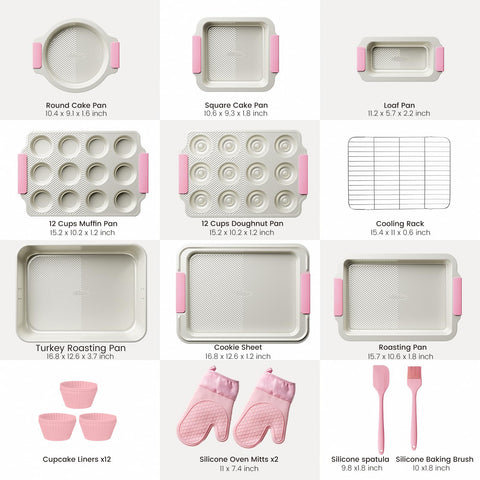 Kikcoin baking pans with wave-textured base for easy release