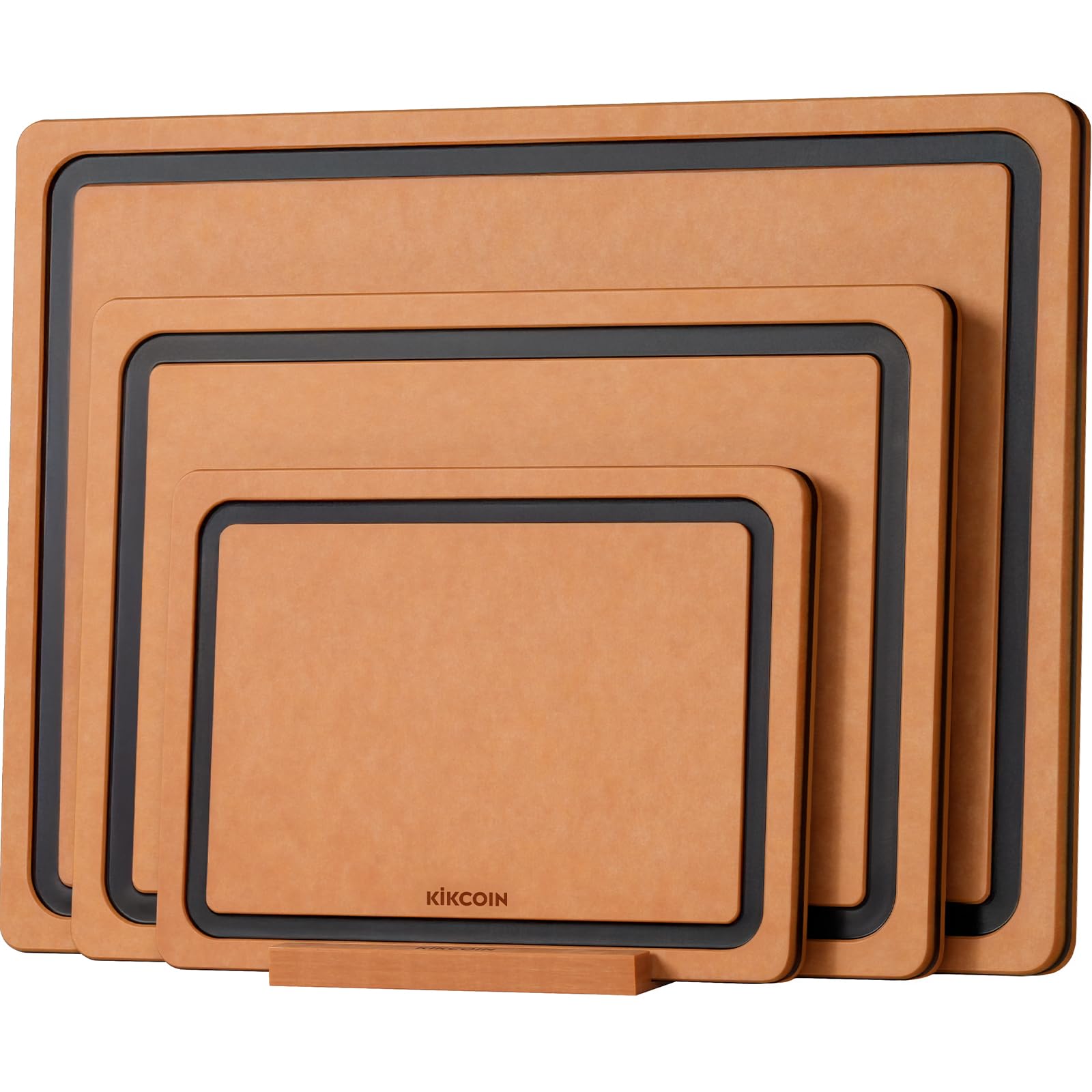 Kikcoin large wood cutting board with generous surface for chopping and meal prep.