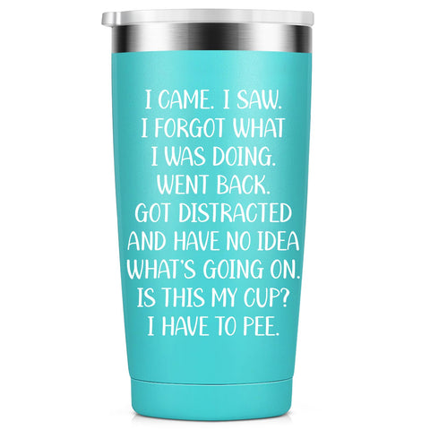 KIKERRO tumbler front view with I Came I Saw design for daily use