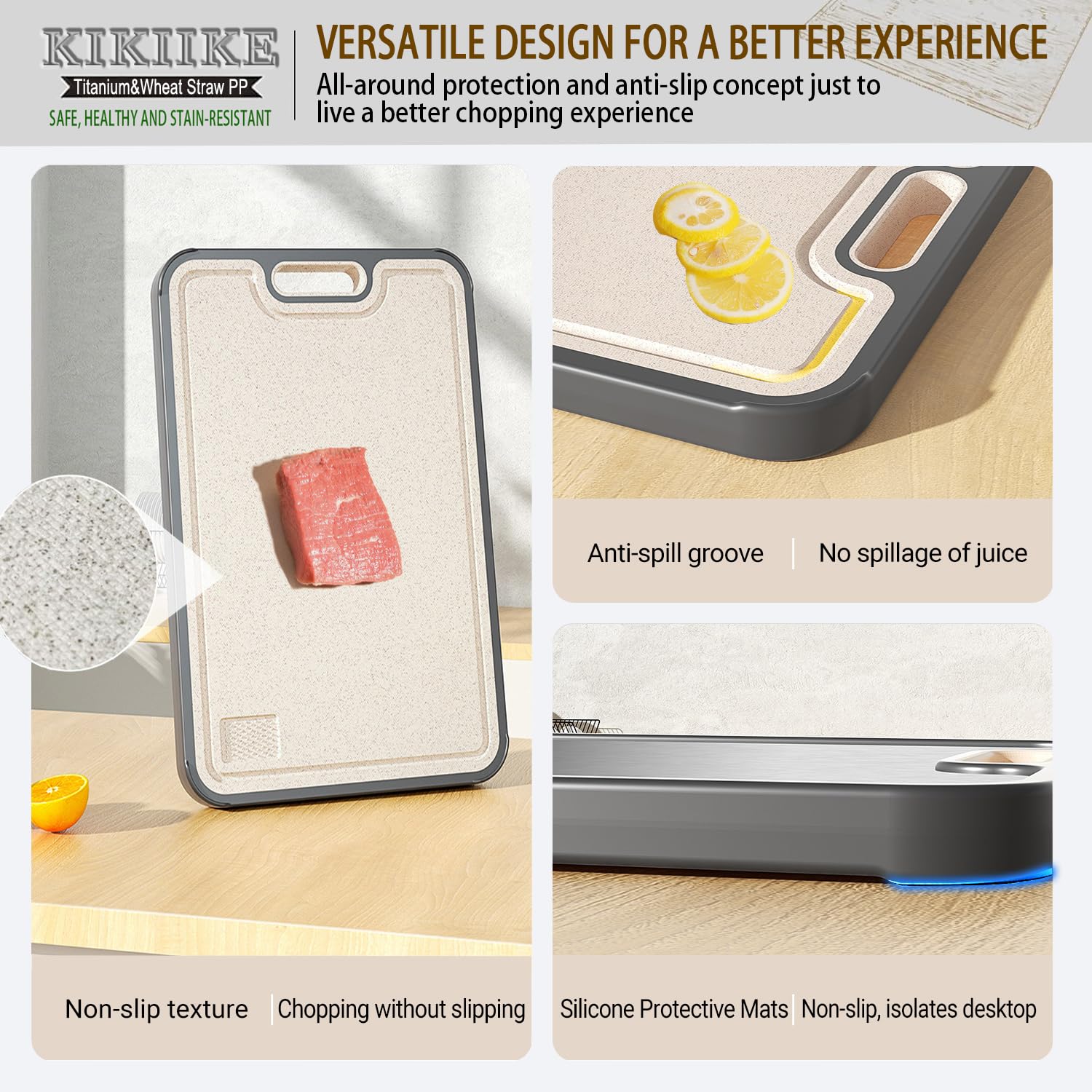 KIKIIKE cutting board demonstrates durable, warp-free performance for heavy chopping.