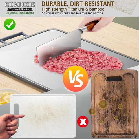 KIKIIKE bamboo-cutting-board-non-stick enables easy cleanup after meals.