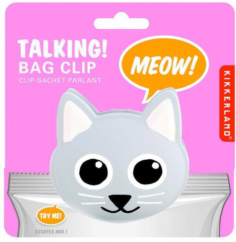 Kikkerland Cat Talking Bag Clip dimensions 2.5 x 3.375 x 1.5 inches