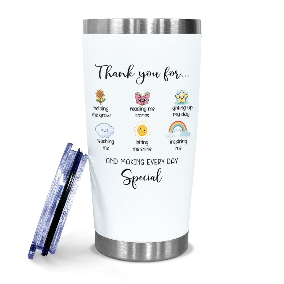 Kilyhome teacher appreciation tumbler with heart-icons aids daily gratitude rituals