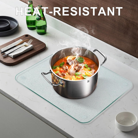 KimiDitt large frosted glass surface ideal for prep and presentation.