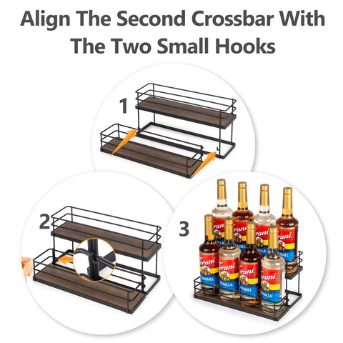 Kimilus 2-tier coffee syrup stand side view highlighting compact design