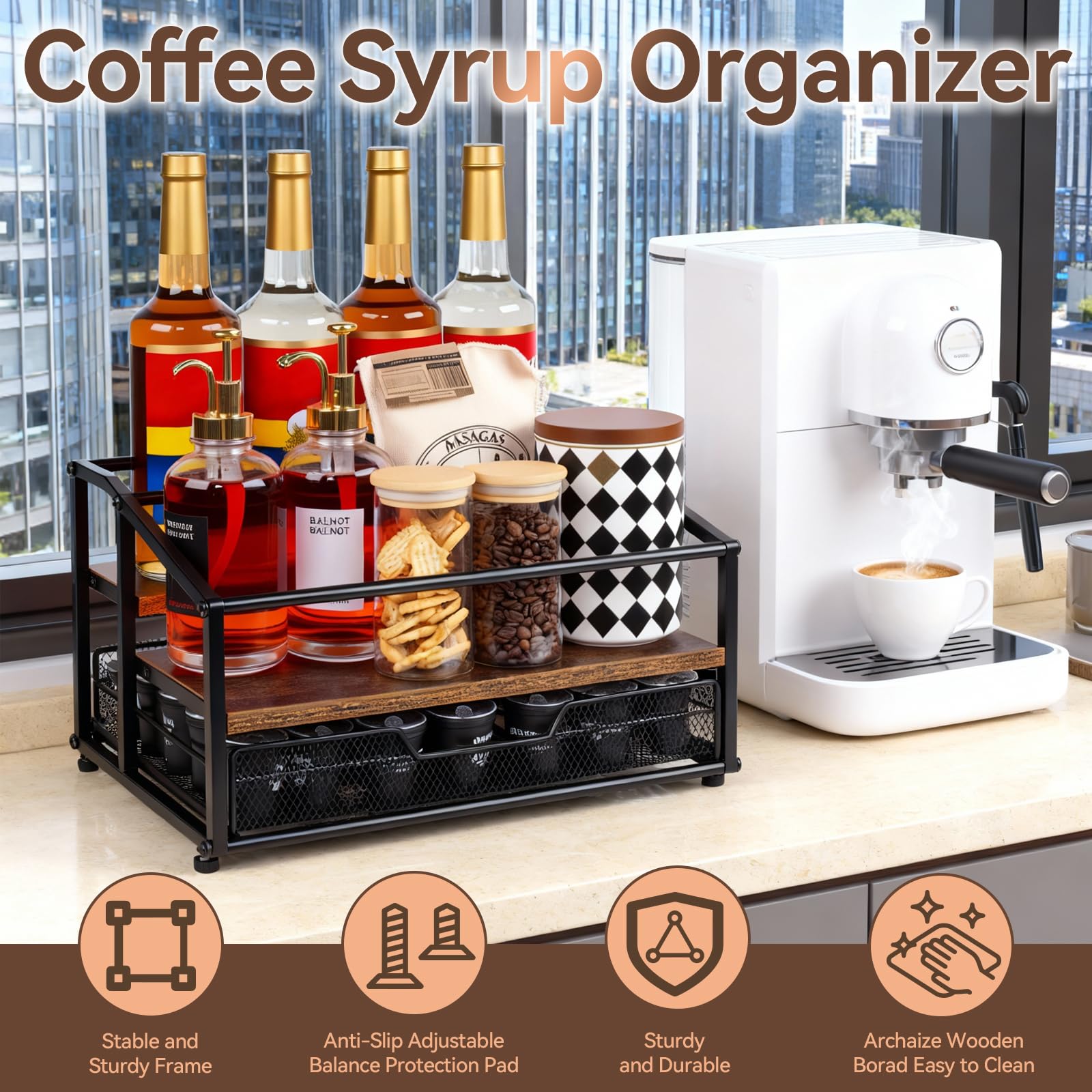Kimilus multi-use organizer ideal for kitchens and cafes