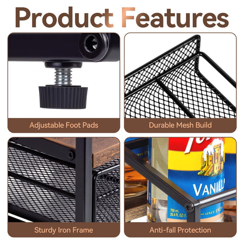 Kimilus sturdy metal frame with wood base for stability