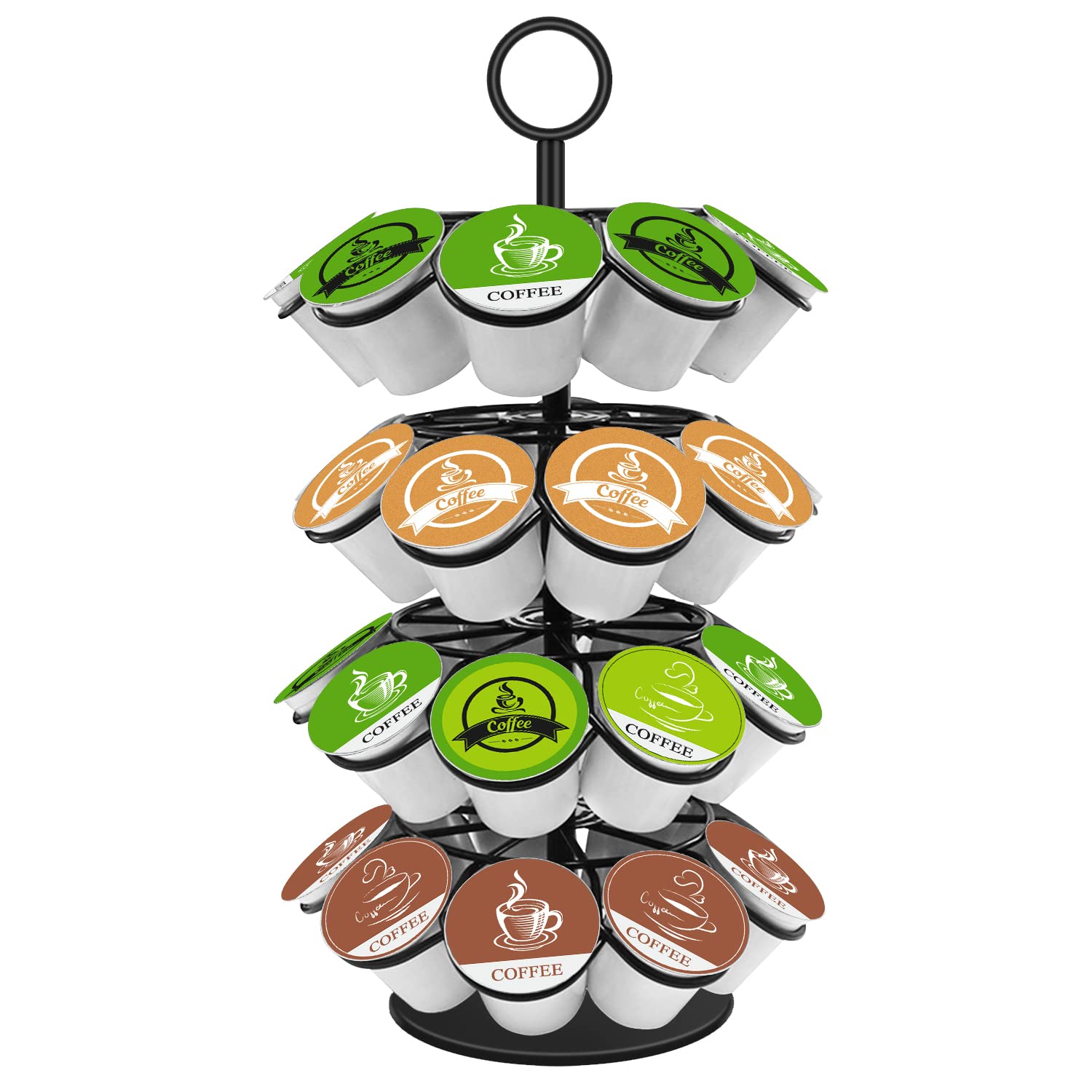 KIMIUP coffee pod holder with 360-degree spin for easy pod access.