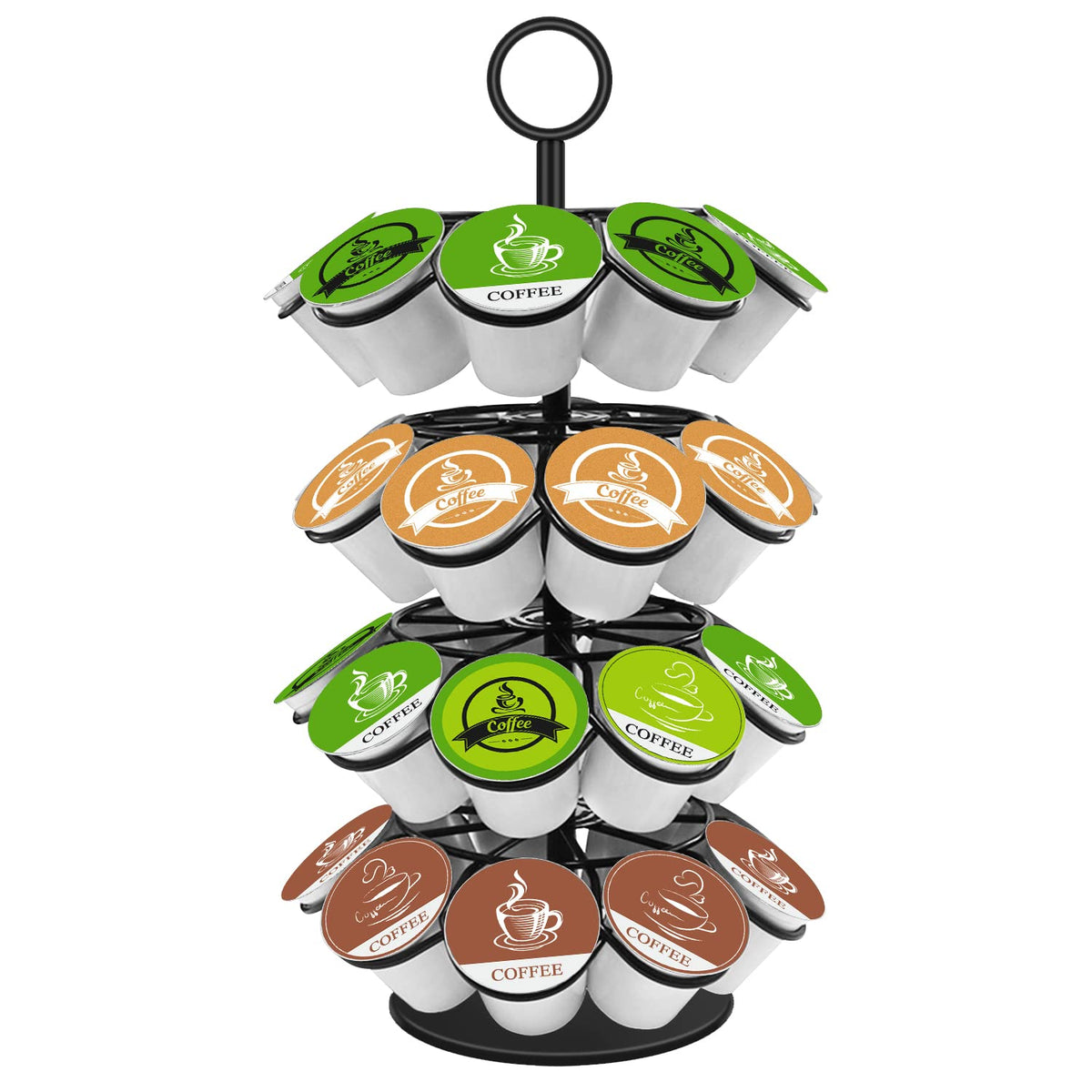 KIMIUP coffee pod holder with 360-degree spin for easy pod access.