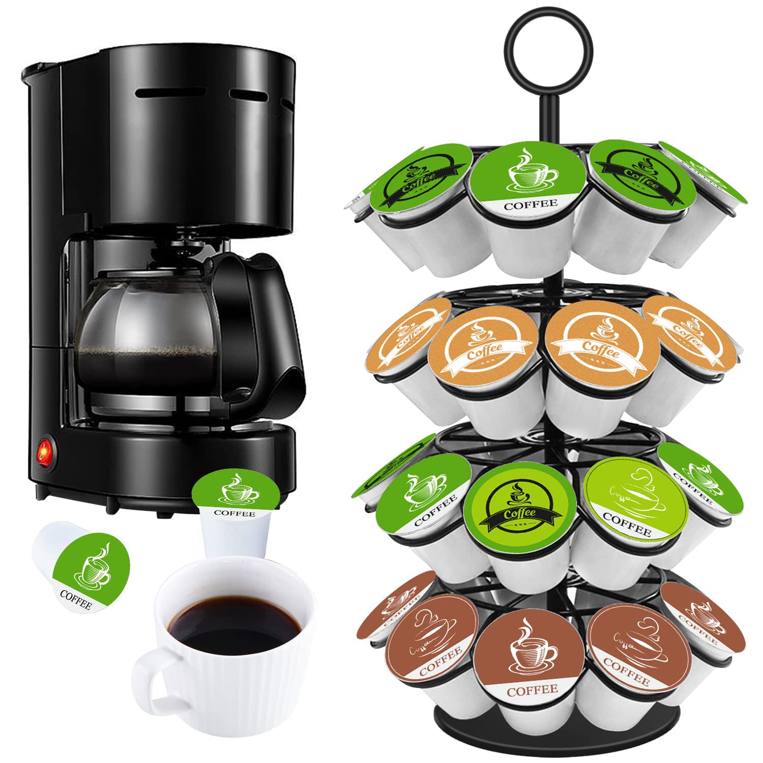 KIMIUP organizer fits beside coffee maker for streamlined brewing.