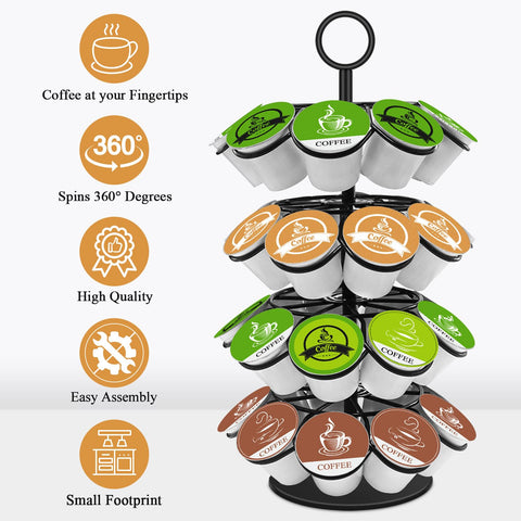 KIMIUP K-Cup organizer stores 36 pods on a compact countertop.