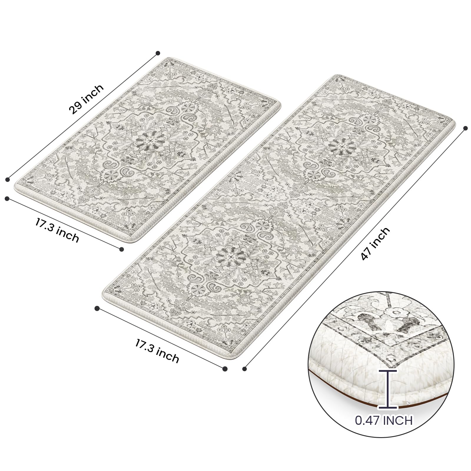KIMODE 47-inch kitchen mat provides ample coverage for standing near the sink