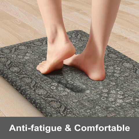 Kimode sink area mat with non-slip backing stabilizes you while washing dishes.
