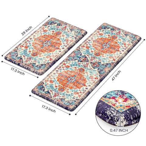KIMODE mat with non-slip backing stays in place on tile or wood floors.