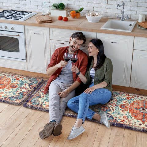 Versatile boho style fits kitchens, laundry rooms, desks, and other busy spaces.
