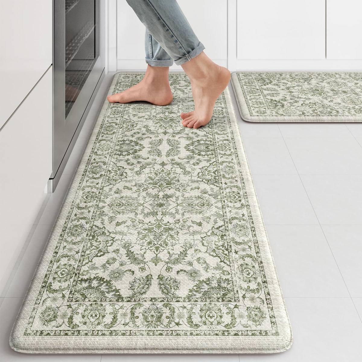 KIMODE anti-fatigue mat set cushions feet during long kitchen prep