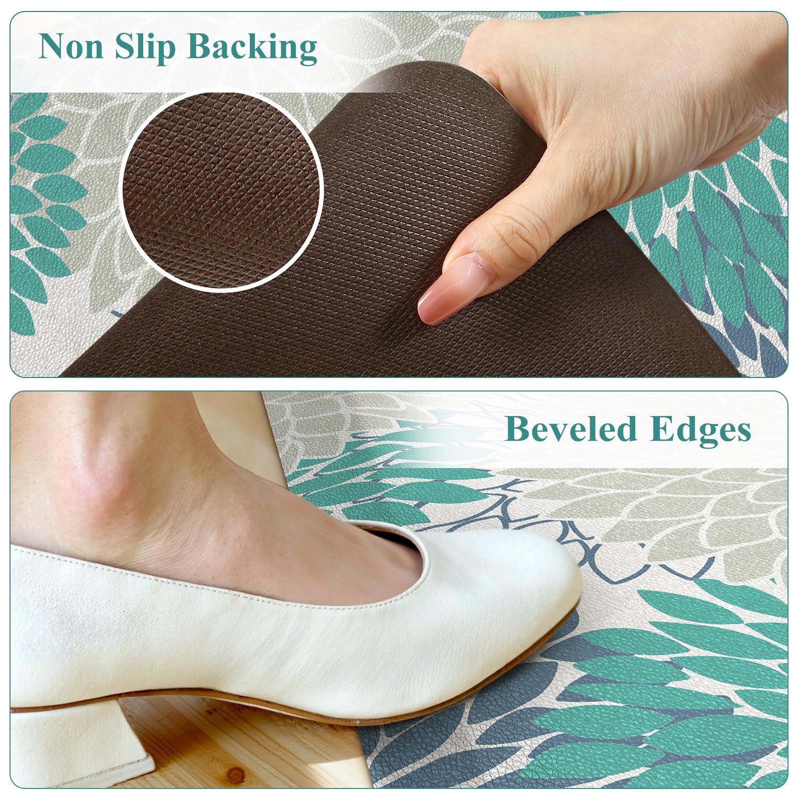 Kimode Comfort Kitchen Mat features beveled edges to prevent trips