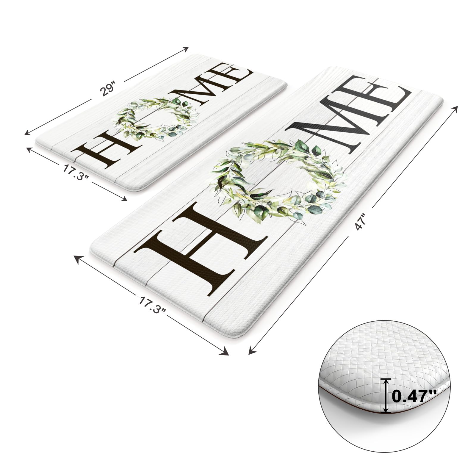 KIMODE Farmhouse Kitchen Mat 29in rectangle supports standing at the sink
