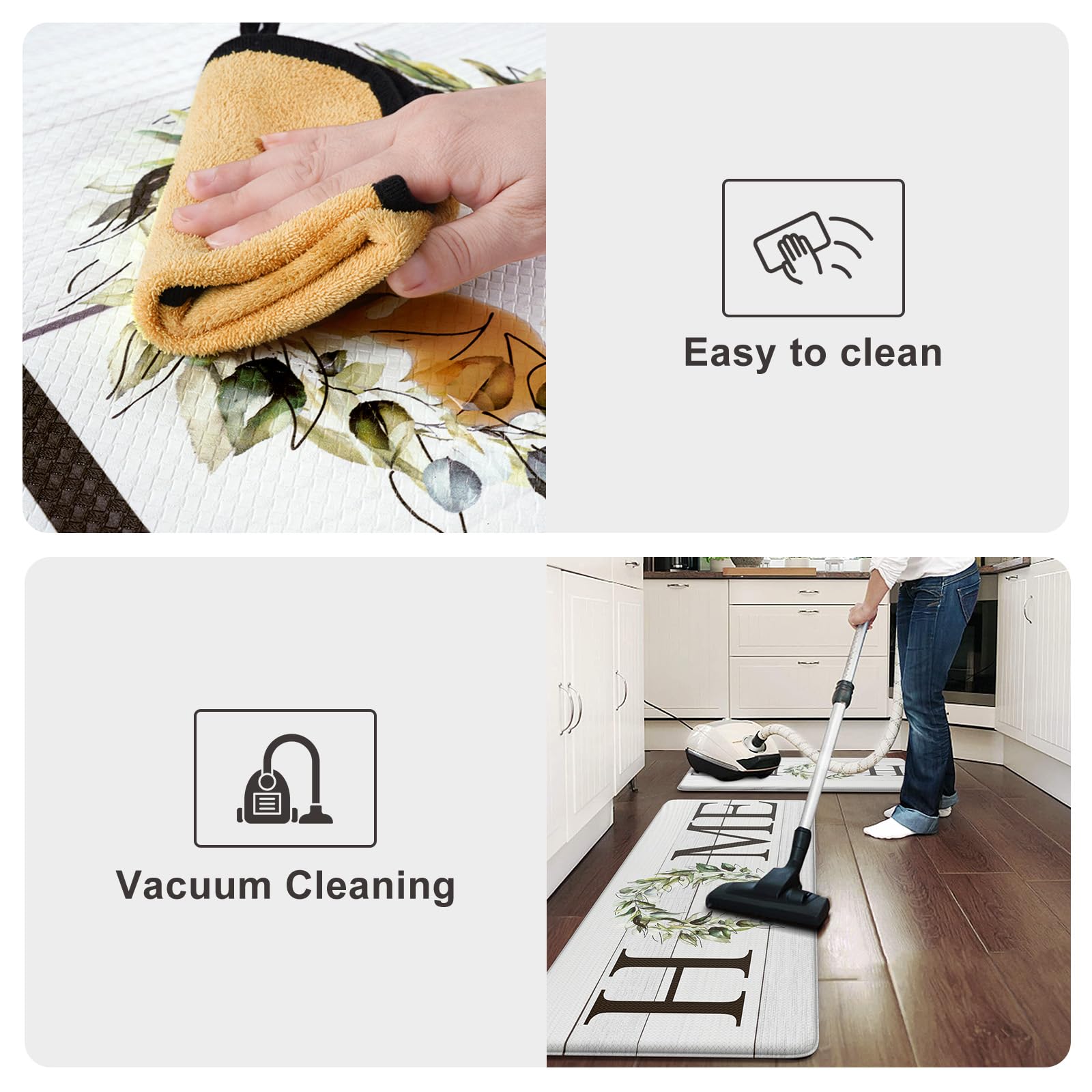 KIMODE durable PVC kitchen mat maintains shape after daily use