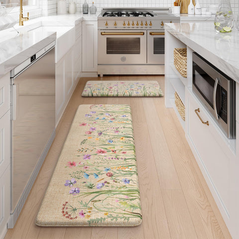 Kimode floral design adds farmhouse charm to sink and laundry areas.