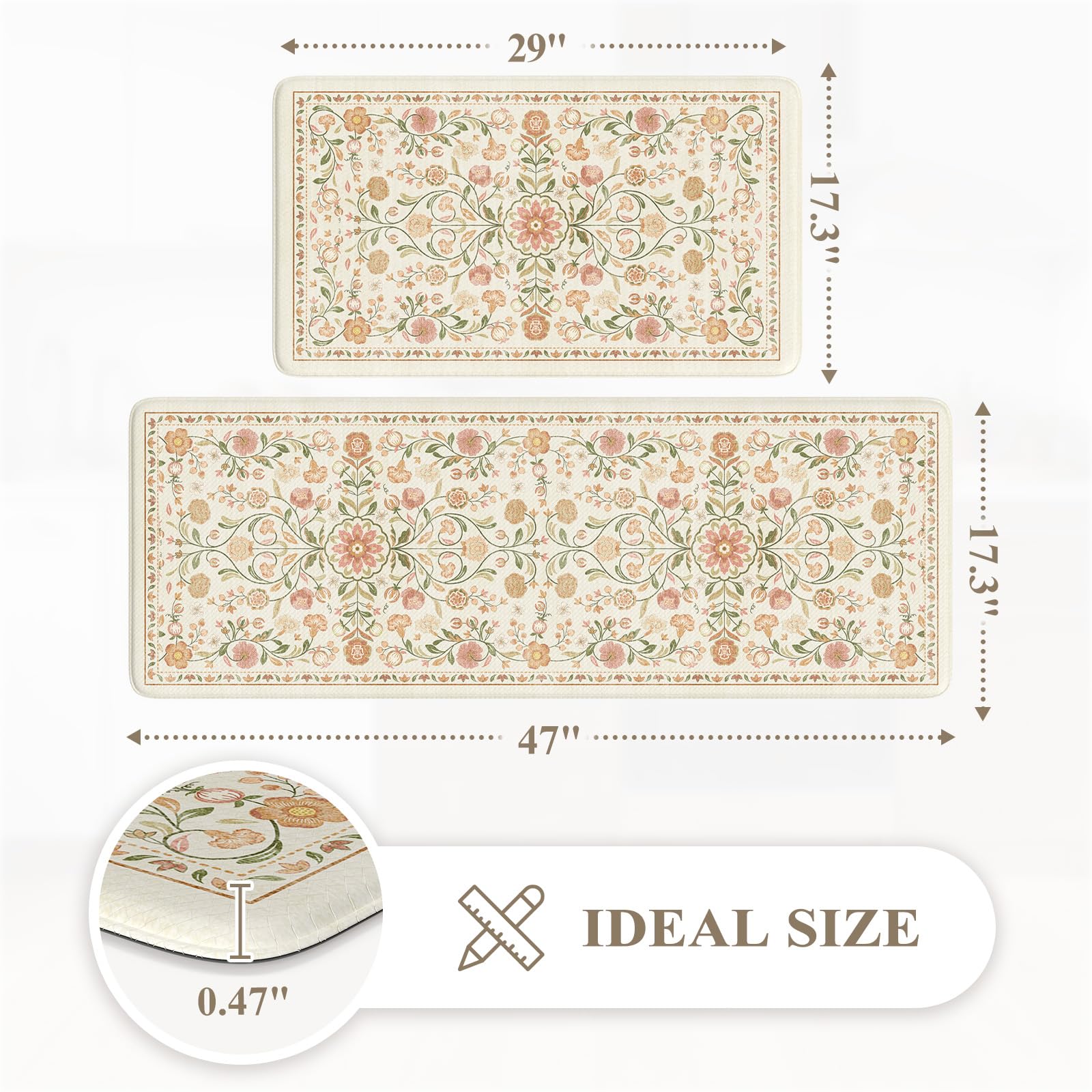 KIMODE kitchen anti-fatigue mat short 2-pack offers cushioning for tasks at sink and prep