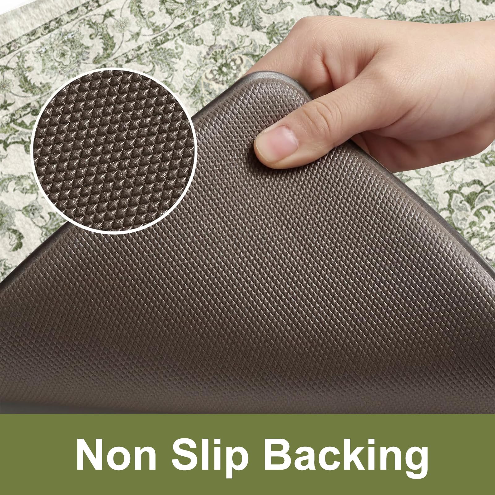 KIMODE non-slip backing keeps mats in place on dry floors