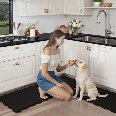 KIMODE waterproof kitchen mat is easy to wipe clean
