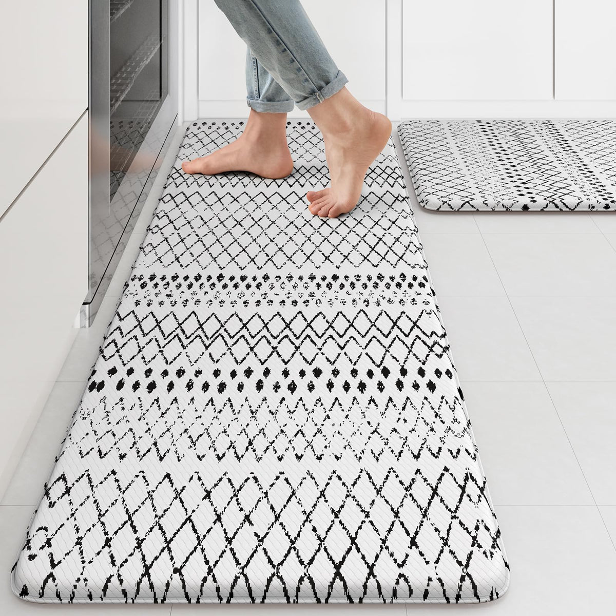 KIMODE kitchen mat with 12 mm foam for plush, cushioned comfort during long tasks