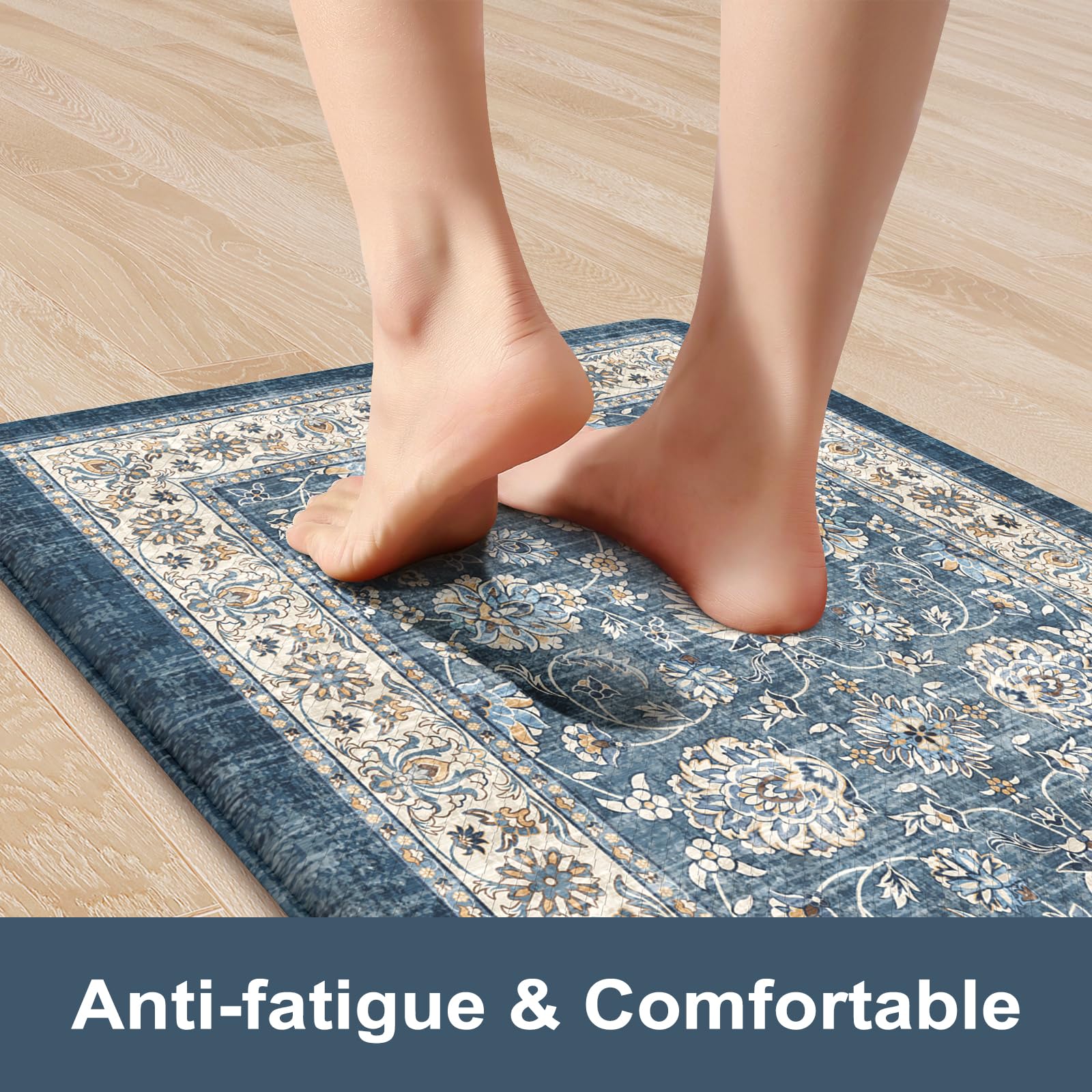 KIMODE memory foam-core mat provides plush support for feet