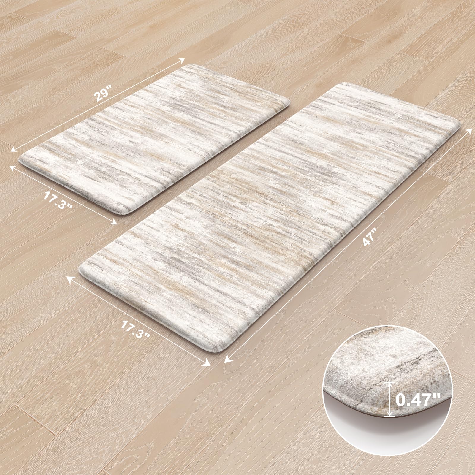 KIMODE memory foam kitchen mat top view shows plush, supportive surface.