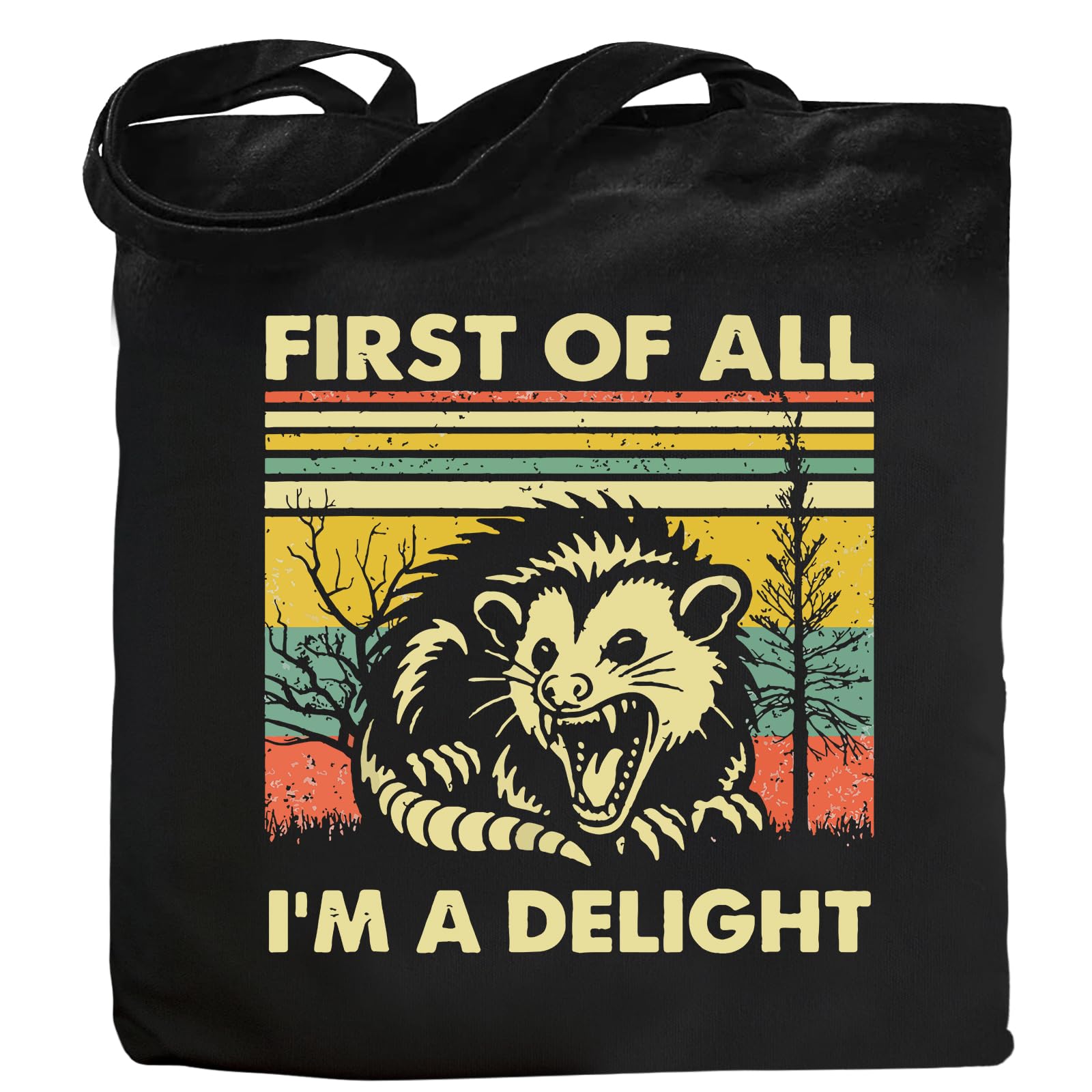 Kimoli Possum canvas tote bag with open view for easy shopping and quick access