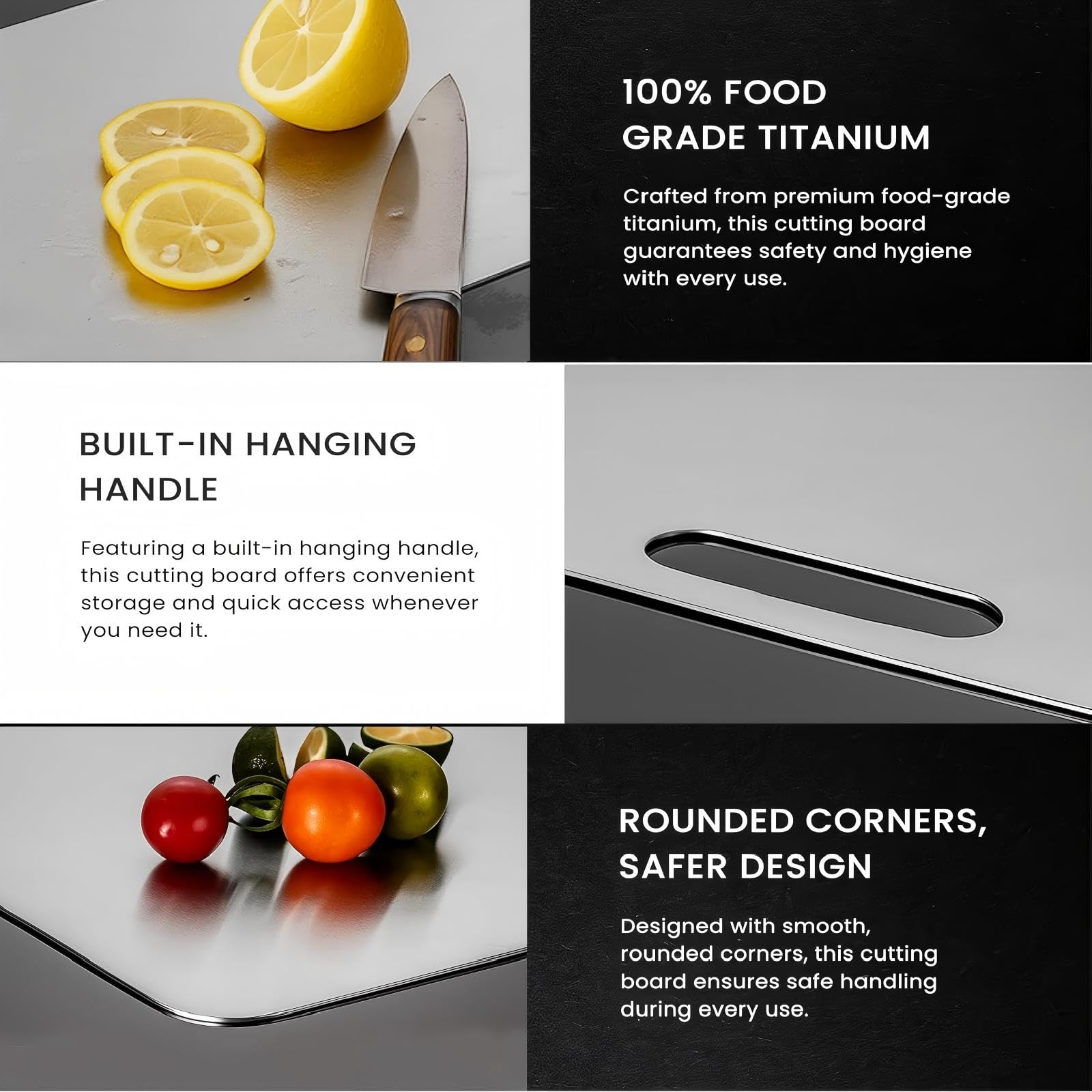 Kimralur 12x9 titanium board offers sturdy, compact kitchen prep