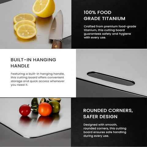 Kimralur 12x9 titanium board offers sturdy, compact kitchen prep