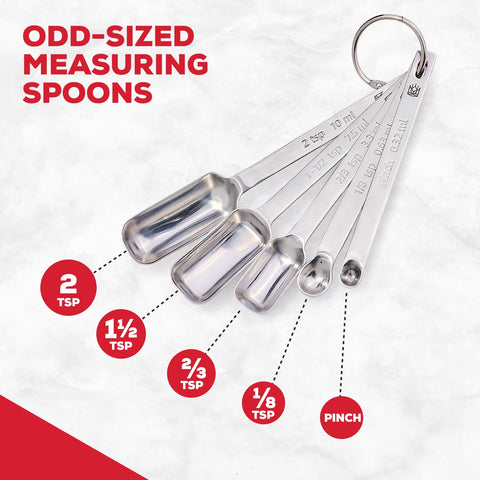 King Arthur 1/8 teaspoon spoon enabling precise measurement for delicate batters.