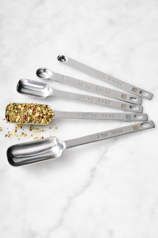 King Arthur ring-connected spoons save space by nesting and easy hanging.