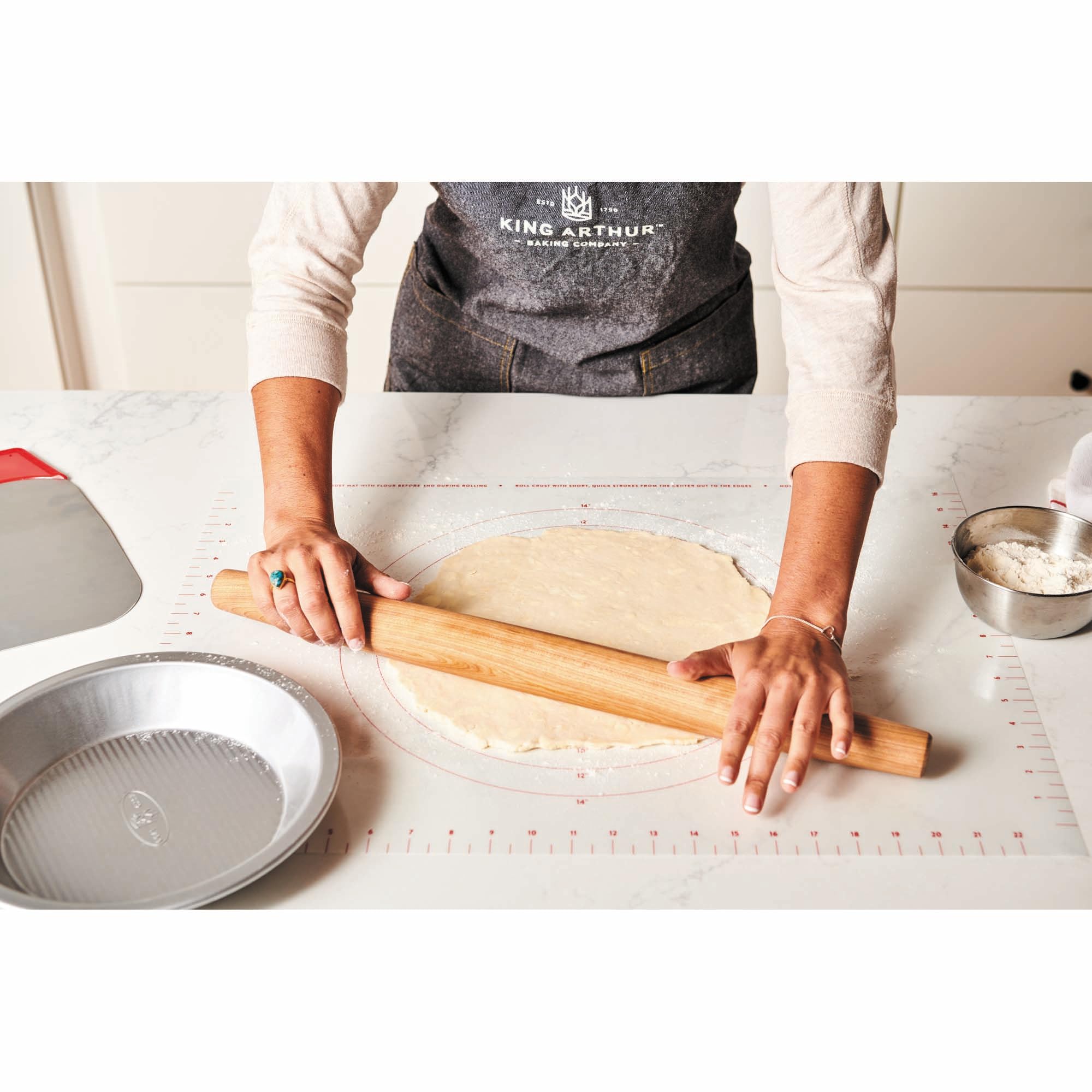 King Arthur Rolling Mat heat-safe surface supports up to 500°F.