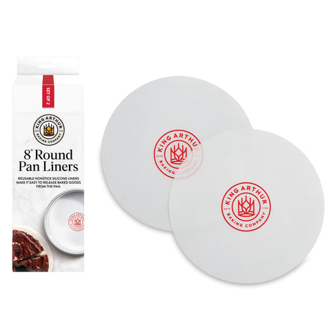King Arthur square round pan liner nonstick silicone for easy release in 8-inch pans