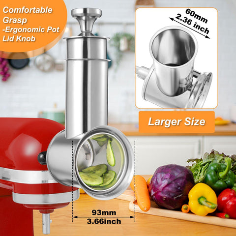 81mm-wide blades cut through cheese and vegetables with ease.