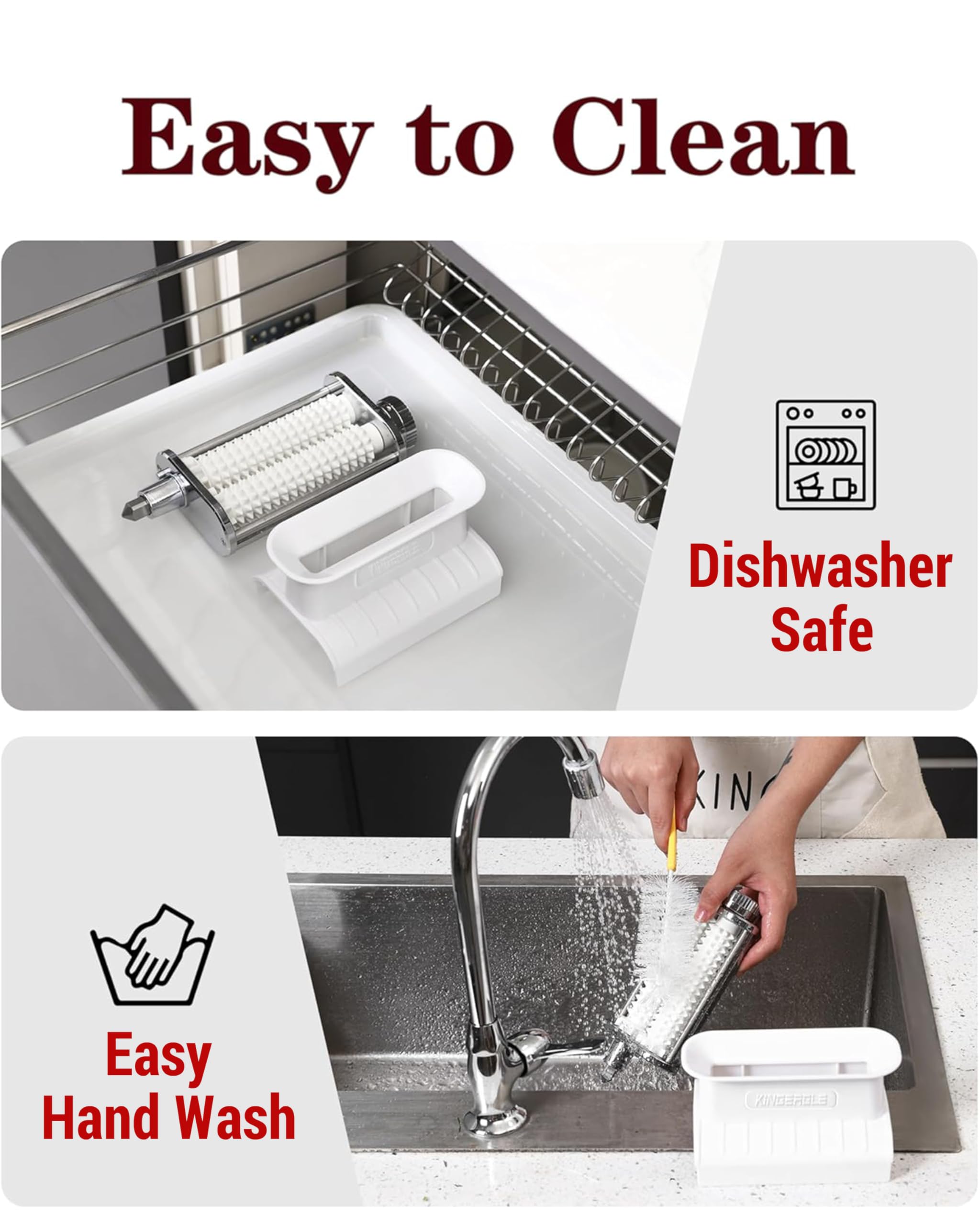 KINGEAGLE dishwasher-safe tenderizer enables easy cleanup after meals.